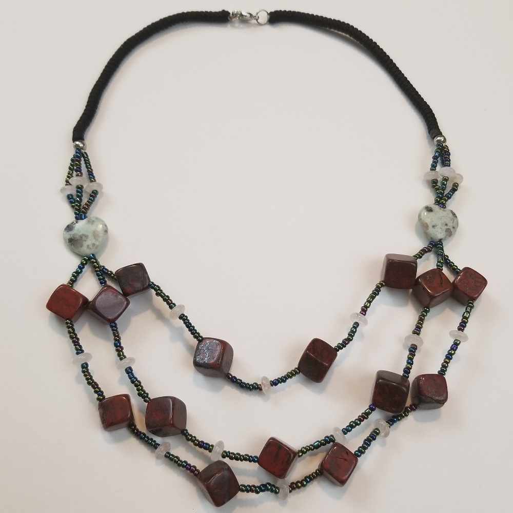 Hand made gemstone beaded necklace